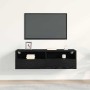 Mueble de TV Montado en la Pared Roble Negro 100x30x30cm