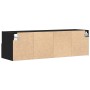 Mueble de TV Montado en la Pared Roble Negro 100x30x30cm