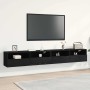 Mueble de TV Montado en la Pared 2 pcs Roble negro 100x30x30cm