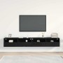 Mueble de TV Montado en la Pared 2 pcs Roble negro 100x30x30cm