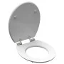 SCHÜTTE Toilettensitz mit Absenkautomatik, GRAUER STAHL, MDF mit Glanz von SCHÜTTE, Toiletten- und Bidetsitze - Ref: Foro24-4...