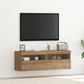 Mueble de TV Montado en la Pared 2 pcs Roble artisan en Muebles TV | Comprar online en Foro24