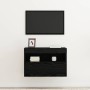 Mueble de TV Montado en la Pared Roble negro 60 x 30 x 40 cm