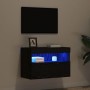Mueble de TV Montado en la Pared Roble negro 60 x 30 x 40 cm