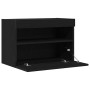 Mueble de TV Montado en la Pared Roble negro 60 x 30 x 40 cm