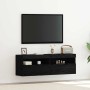 Mueble de TV Montado en la Pared Roble negro 60 x 30 x 40 cm