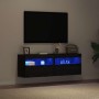 Mueble de TV Montado en la Pared Roble negro 60 x 30 x 40 cm