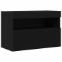 Mueble de TV Montado en la Pared Roble negro 60 x 30 x 40 cm