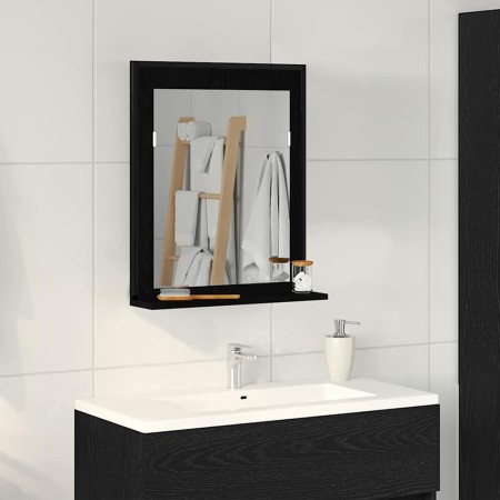 Espejo de baño Roble negro 50 x 12 x 60 cm Madera contrachapada