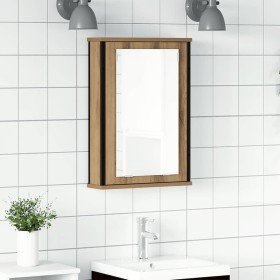 Mueble de baño con espejo de roble artesanal 42x12x60 cm en Tocadores de baño | Comprar online en Foro24