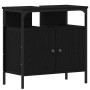 Mueble de baño para lavabo de madera de roble negro 60x30x60 cm