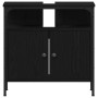 Mueble de baño para lavabo de madera de roble negro 60x30x60 cm
