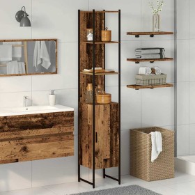 Gabinete de Baño con estante Madera vieja 33 x 33 x 185.5 cm