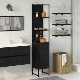 Gabinete de Baño con estante Roble negro 33 x 33 x 185,5 cm en Tocadores de baño | Comprar online en Foro24