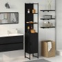 Gabinete de Baño con estante Roble negro 33 x 33 x 185.5 cm