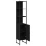 Gabinete de Baño con estante Roble negro 33 x 33 x 185.5 cm