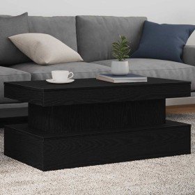 Mesa de centro con luces LED roble negro 90x50x40 cm en Mesas de centro | Comprar online en Foro24