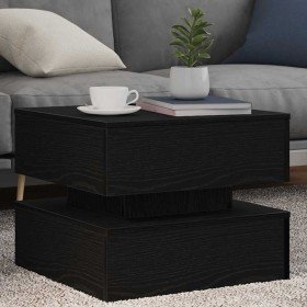 Mesa de centro con luces LED roble negro 50x50x40 cm en Mesas de centro | Comprar online en Foro24