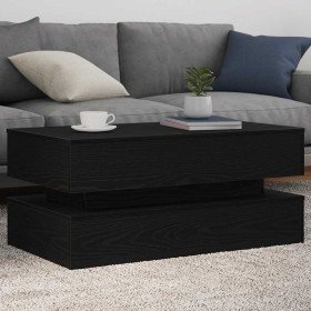 Mesa de centro con luces LED roble negro 90x50x40 cm en Mesas de centro | Comprar online en Foro24