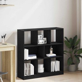 Estantería madera contrachapada negro roble 97,5x29,5x100 cm en Librerías y estanterías | Comprar online en Foro24