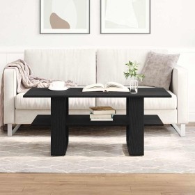 Mesa de Café Roble negro 102 x 55 x 42 cm Madera contrachapada
