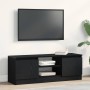 Mueble de TV de madera de roble negro 102x30x36 cm