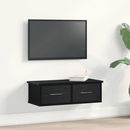 Mueble de pared con cajón Roble Negro 60 x 26 x 18,5 cm en Estantes y estanterías | Comprar online en Foro24