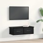 Mueble de pared con cajón Roble negro 60 x 26 x 18.5 cm