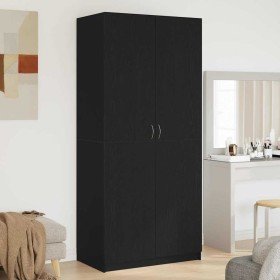 Armario con puerta Negro 90 x 52 x 200 cm Madera contrachapada en Armarios roperos | Comprar online en Foro24