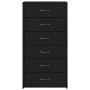 Aparador con 6 cajones roble negro 50x34x96cm madera ingeniería