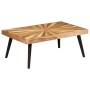 Mesa de centro de madera de mango maciza 90x55x36 cm