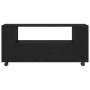 Mueble TV ruedas madera ingeniería roble negro 102x34,5x43cm