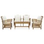 Garden furniture and cushions set 5 pieces solid acacia wood by vidaXL, Garden sets - Ref: Foro24-3057978, Price: 446,83 €, D...