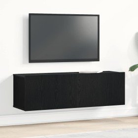 Gabinete de TV Montaje en la pared Roble Negro 100 x 30 x 30 cm en Muebles TV | Comprar online en Foro24