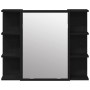 Armario de espejo con estante Roble negro 80 x 20.5 x 64 cm