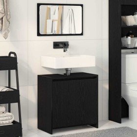 Cabinet de Baño con almacenamiento Roble Negro 60 x 33 x 61 cm