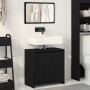 Cabinet de Baño con almacenamiento Roble Negro 60 x 33 x 61 cm