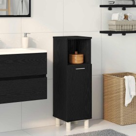 Gabinete de Baño con almacenamiento Roble Negro 30 x 30 x 95 cm