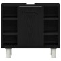 Armario de Baño con almacenamiento Roble Negro 60 x 32 x 54 cm