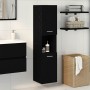 Gabinete de Baño con estante Roble Negro 30 x 30 x 130 cm