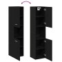 Gabinete de Baño con estante Roble Negro 30 x 30 x 130 cm