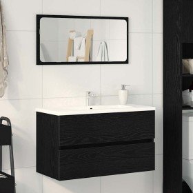 Gabinete de Lavabo para Baño Roble Negro 80 x 38,5 x 45 cm en Tocadores de baño | Comprar online en Foro24