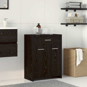 Gabinete de Baño con cajón Roble Negro 60 x 33 x 80 cm en Tocadores de baño | Comprar online en Foro24