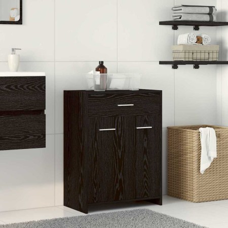 Gabinete de Baño con cajón Roble Negro 60 x 33 x 80 cm