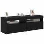Gabinete de TV 2 pcs Negro 60 x 35 x 40 cm Madera contrachapada