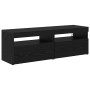 Gabinete de TV 2 pcs Negro 60 x 35 x 40 cm Madera contrachapada