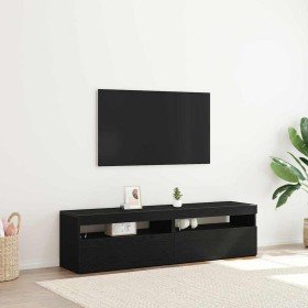Mueble de TV 2 pcs Roble Negro 75 x 35 x 40 cm en Muebles TV | Comprar online en Foro24
