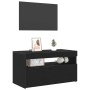 Gabinete de TV 2 pcs Negro 75 x 35 x 40 cm Madera contrachapada