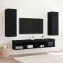 Mueble de TV de Pared 2 pcs Roble Negro 30,5 x 30 x 90 cm en Muebles TV | Comprar online en Foro24