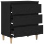 Mueble de Almacenamiento con cajón Roble Negro 60 x 35 x 70 cm
